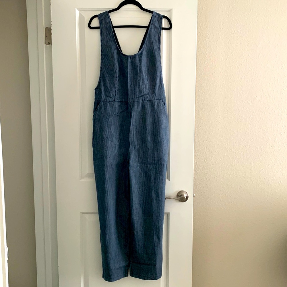 Women’s Striped Overalls with Side Zipper